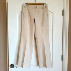 Banana Republic Beige and White Striped Pants